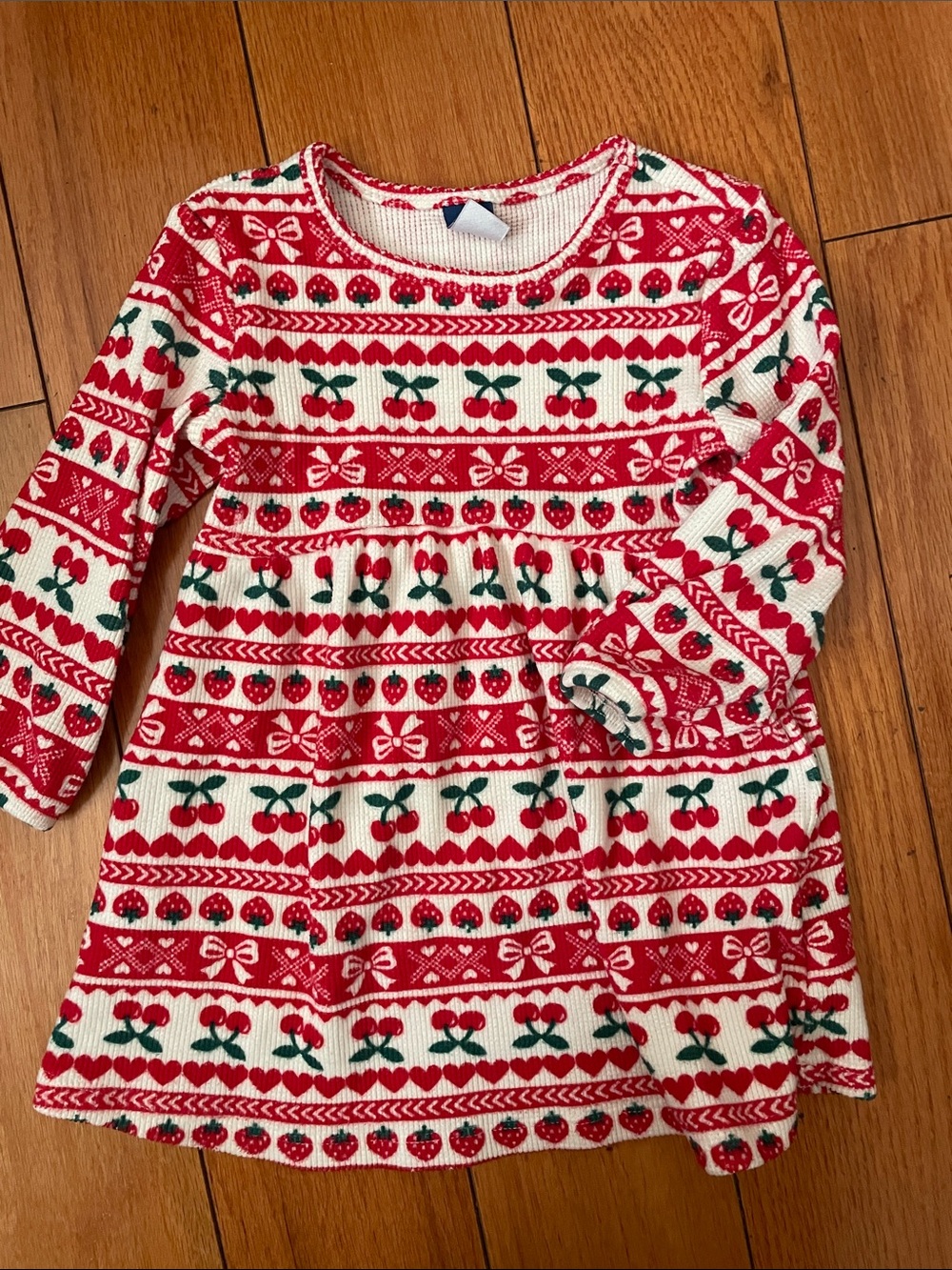 Old Navy Red & Cream Cherry Pattern Knit Dress